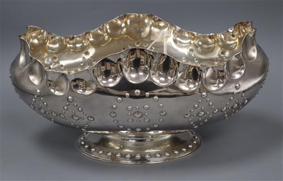An unusual Victorian silver oval rose bowl, 41oz